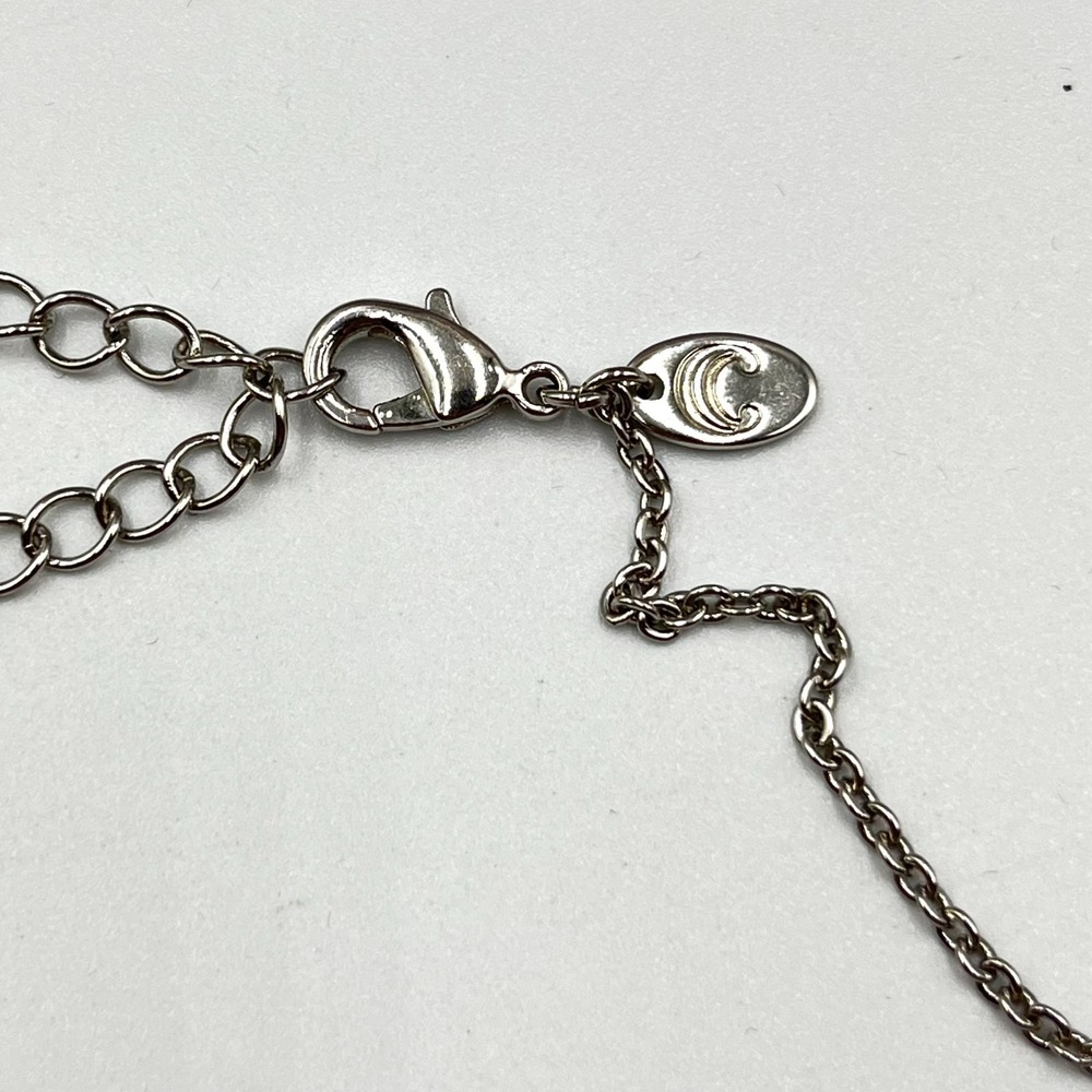 Vintage Charming Charlie Silver Tone Lavender CZ Station Necklace Retro Y2K Glam - Picture 4 of 11